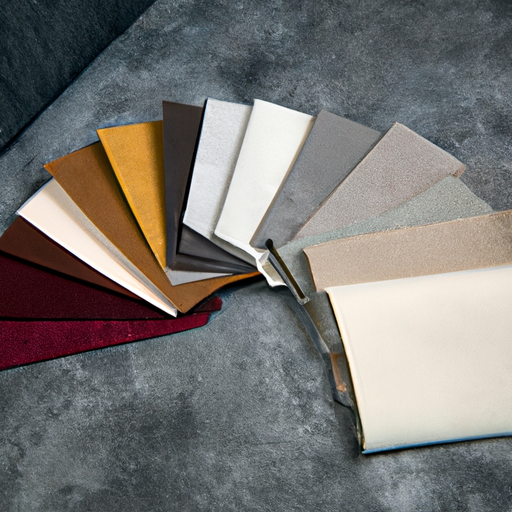 מגוון דוגמיות בד להמחשת חומרים שונים לכיסויי ספות.