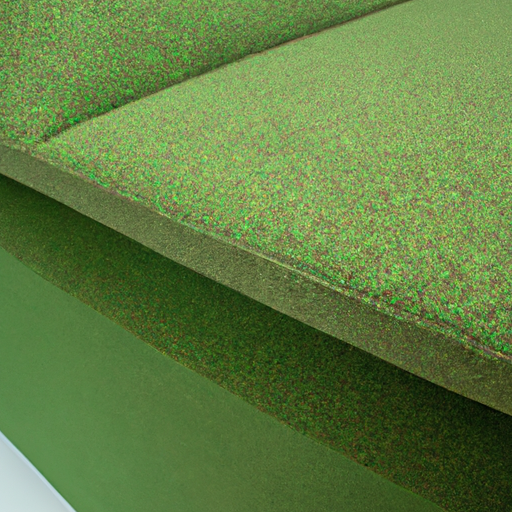 תמונה של כיסוי ספה ירוק וידידותי לסביבה העשוי מחומרים ממוחזרים.