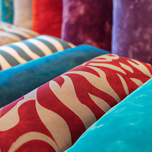 מגוון צבעוני של כיסויי ספות המוצגים בחנות לעיצוב הבית