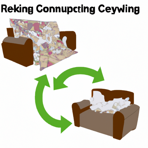 המחשה של תהליך המיחזור של כיסויי ספות