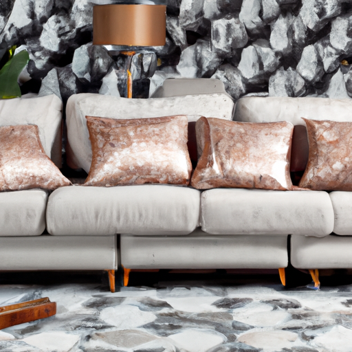 3. תמונה של סלון, המציגה דוגמת כיסוי ספה מתואמת היטב המשלימה את האסתטיקה הכללית של החדר.