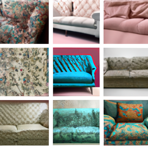 קולאז' של כיסויי ספות בסגנונות שונים, המציגים מגוון של צבעים, דוגמאות ועיצובים.